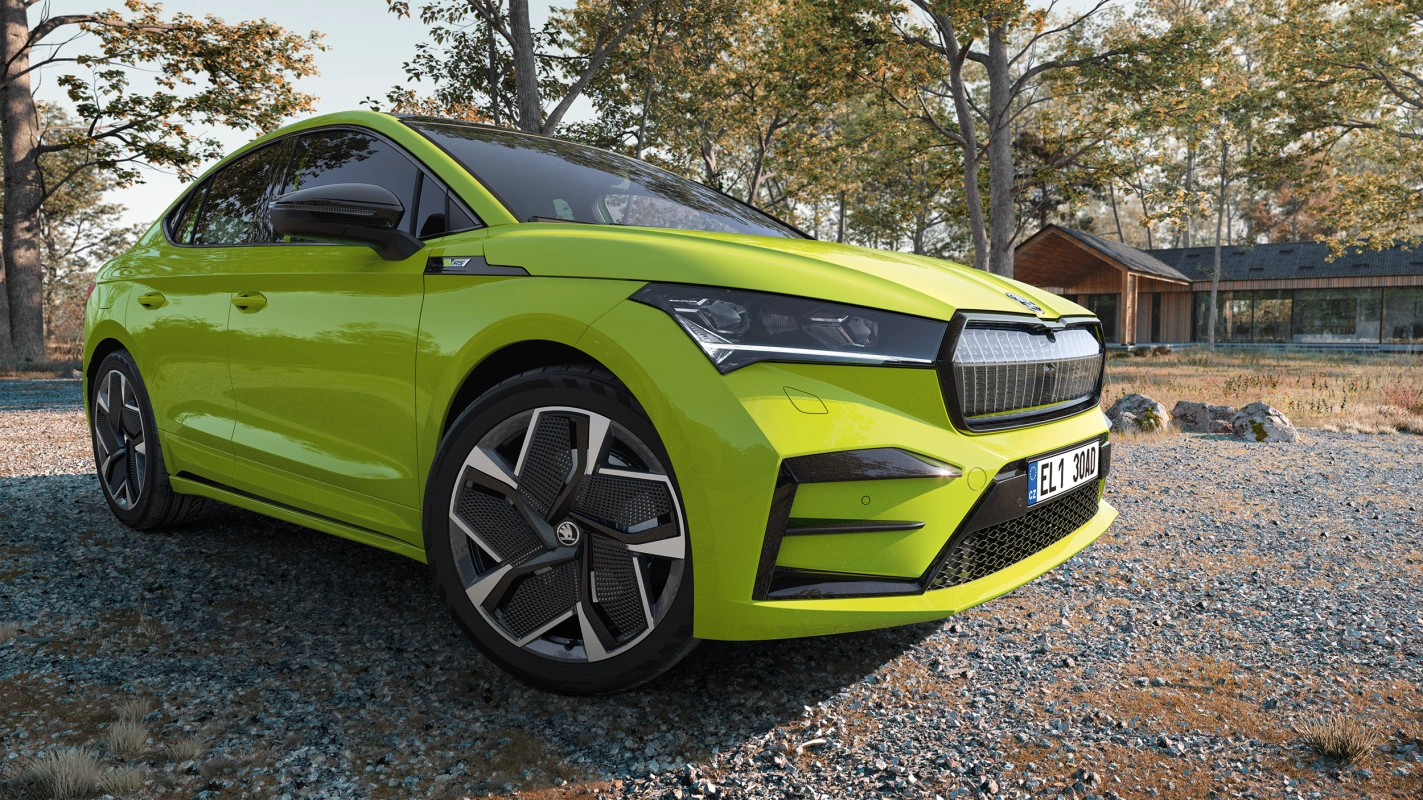 ŠKODA onthult eerste elektrische RS-model: maak kennis met de ENYAQ COUPÉ (RS) iV