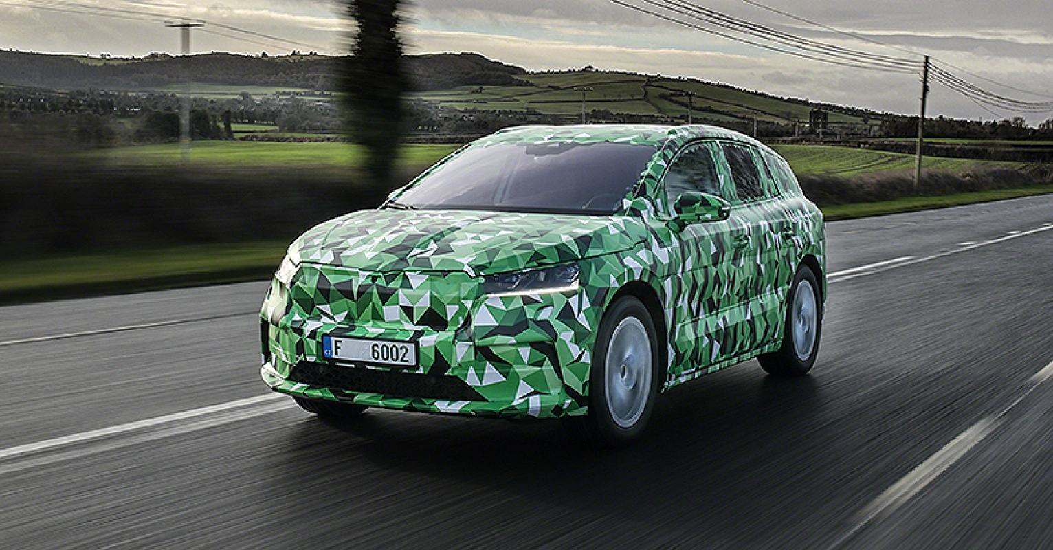Eerste beelden volledig elektrische ŠKODA SUV: ENYAQ iV heeft 500 kilometer bereik